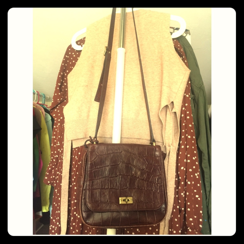 Fossil crossbag leather croc effect